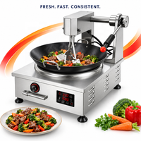 Machine à frire électrique commerciale, robot de cuisson automatique pour wok, pour restaurant, cantine, cuisine centrale, transformation alimentaire