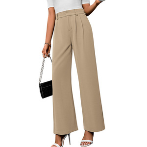 Pantalones de Pierna Ancha de Cintura Alta para Mujer, Elegantes y Holgados, Estilo Casual para Otoño - Product Image 2