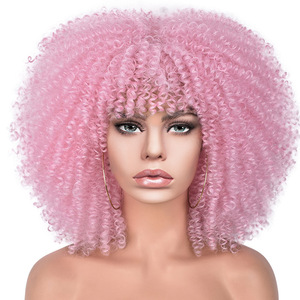 Peluca Explosiva AliExpress para Mujer Europea y Americana, <span class=keywords><strong>Cabello</strong></span> <span class=keywords><strong>Corto</strong></span> Rizado, Seda de Alta Temperatura, Hecha a Máquina, Puede Permanecer y Teñirse - Product Image 2