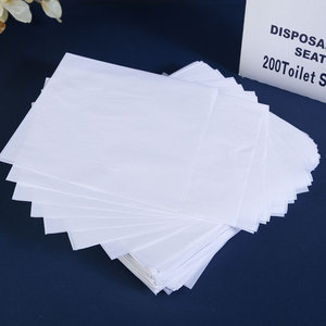 Couvre-siège de toilette jetable 16g en pâte de bois soluble dans l'eau, extra épais, hygiénique, 200 pièces, blanc, biodégradable - Product Image 1