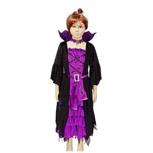 ชุดปาร์ตี้เด็กผู้หญิงแม่มดสีม่วงสำหรับงานฮาโลวีน 7-8 ปี - Product Image 2