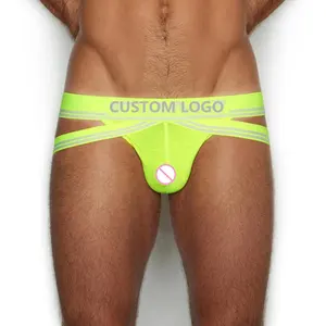 Custom logo sports design lime pouch jock sexy men underwear Jockstrap vendor mens gym jock strap