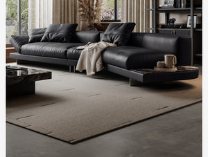 Canapé Timberight en cuir avec cadre en bois, style minimaliste italien, ligne côtière, pour salon, appuie-tête réglable, housses amovibles et lavables - Product Image 3