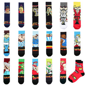 WZ86 Chaussettes à la mode décontractées inspirées de l'anime pour hommes Street Fighter Byrong <span class=keywords><strong>Ken</strong></span> Chunli Design mi-long pour l'été - Product Image 2