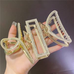 时尚水钻珍珠发夹时尚金属发夹女士发饰 - Product Image 3