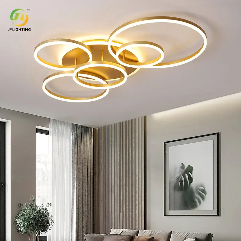 JYLIGHTING New Design Ring Ceiling Lamp decorative Lustre Bedroom Modern Hotel circle Dimmable Living room LED Ceiling Lights