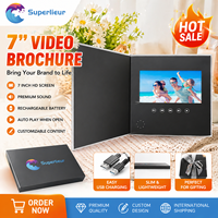 Tarjeta de felicitación con video promocional de marketing con pantalla LCD HD de 7.0 pulgadas