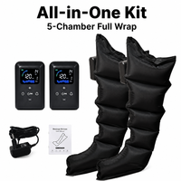 Appareil de massage par compression des jambes, 5 chambres, 30-240 mmHg, avec écran LCD, console détachable, pour usage domestique et en voyage