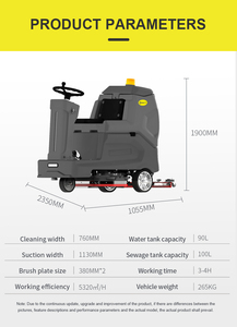 Máquina de Limpeza Industrial Elétrica Baiyi RX800 de Alta Qualidade, Lavadora de Piso Elétrica para Venda - Product Image 6