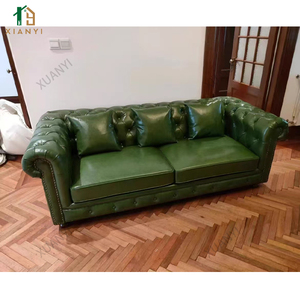 Sofá de Cuero Individual de Estilo Retro con Tres Asientos, Diseño Multifuncional para Sala de Estar de Apartamento - Product Image 4