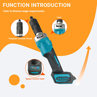 Meuleuse droite sans fil Makita compatible 18V, sans balais, 26000 tr/min, mandrin 3-8mm, outil de meulage et de sculpture