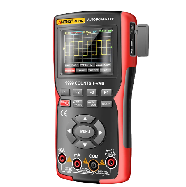 ANENG AOS02 Professional Digital Oscilloscope Multimeter True RMS 48MS/s Sampling Rate 10MHZ Analog Bandwidth Data 1 Year