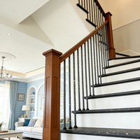 Ventes en gros de rampes de balcon en métal carrées creuses de style moderne, balustrades d'escalier en fer forgé pour l'intérieur