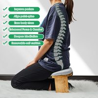 Chaise de méditation pliable en bambou banc de prière tabouret de yoga à genoux avec coussin Design ergonomique pour bureau à domicile