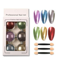 Poudre chromée pour ongles, art des ongles, poudre miroir Aurora