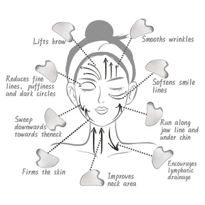 304 paslanmaz çelik <span class=keywords><strong>Gua</strong></span> <span class=keywords><strong>Sha</strong></span> yüz güzellik araçları Anti-Aging gueye yüz göz ve vücut masajı SPA aracı için Set - Product Image 6