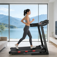 Tapis de course pliable LENBOO pour la maison, tapis de course compact à poser sous le bureau avec poignée pliable