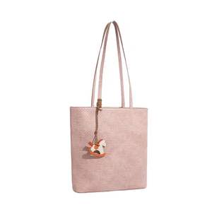 Sac à main classique simple uni, tendance, pour femmes, nouvelle grande capacité, élément cheval de poupée, motif tissé, fermeture à glissière, tout en cuir - Product Image 4