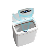 Poubelle automatique à induction Sunshine 15L blanche, poubelle intelligente sans contact pour la maison, poubelle de salle de bain en plastique pour le bureau