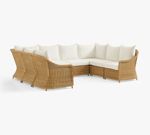 U-Shaped <b>8</b>-<b>Piece</b> Outdoor Sectional Luxury Customize Garden <b>Patio</b> Lounging Rattan Furniture - Product Image 6