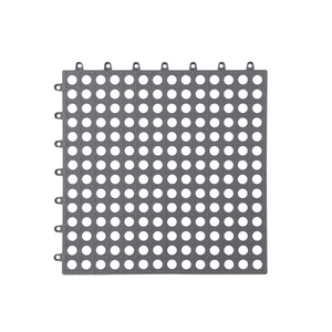 Anti Slip Interlocking Floor Mat Square Plastic Bathroom Kitchen Waterproof Home Use Geometric Pattern White Gray - Product Image 5