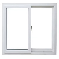 Ventanas Corredizas de PVC de Doble Panel NUOXIN, Ventana Corrediza de Vinilo UPVC con Rejilla y Malla Antimosquitos