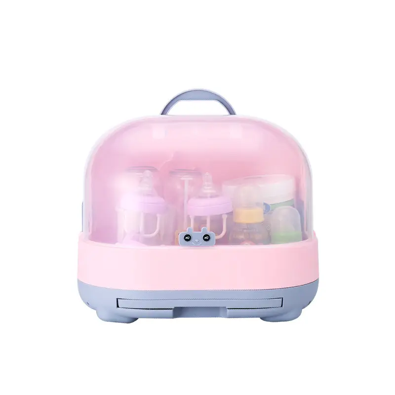 Hot Sale Product Milk Feeding Storage Box With Cover And Handle Plastic Baby Bottle Drying Rack