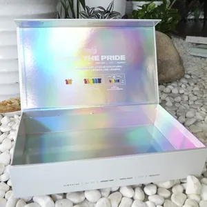 Logotipo personalizado impreso lujo blanco rígido plegable imán holográfico magnético caja de regalo Hardbox embalaje Parfum