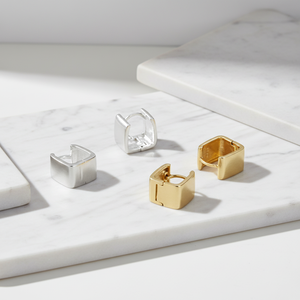 Pendientes de Plata de Ley S925 con Textura Industrial y Diseño Geométrico Cuadrado para Mujer - Joyería de Personalidad y Temperamento - Product Image 1