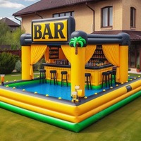 Bar de piscine gonflable avec sièges, pub flottant portable pour événements en plein air, usage commercial, certifié EN14960