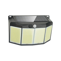 Lampes solaires murales carrées noires, 576 LED, détecteur de mouvement, étanches IP65, lumière du jour 6000K, batterie au lithium, pour jardin