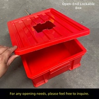 Conteneur de stockage verrouillable pour matériaux dangereux avec ouverture pour alimentation en matériaux, bac pour marchandises non-conformes, boîte en plastique personnalisée