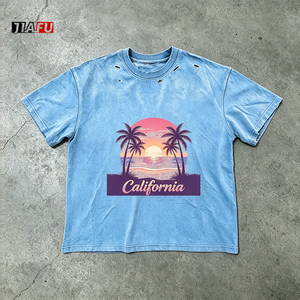 230gsm Summer New <strong>Men's</strong> Tshirts Acid Washed Baggy Tee Streetwear Y2k 100% Cotton T-<strong>Shirts</strong> for <strong>Men</strong> Hot Supplier Custom Graphic - Product Image 1