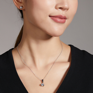 Ensemble de bijoux pour femmes, boucles d'oreilles et collier S925 <span class=keywords><strong>Kiss</strong></span> of Angel, diamant cultivé en laboratoire de 1 à 3 carats, qualité VVS - Product Image 5