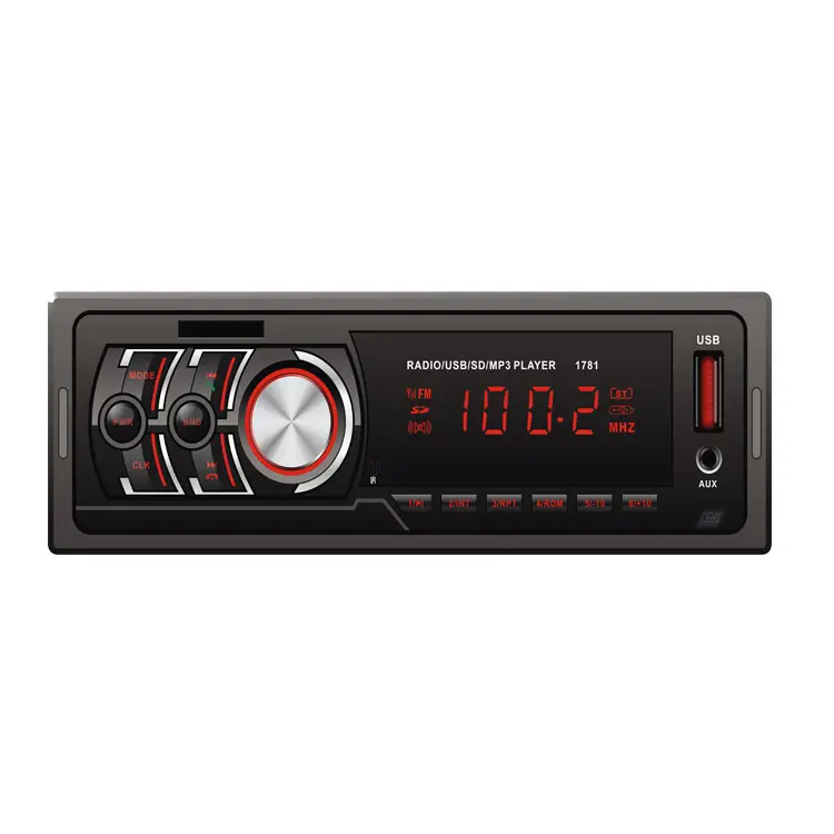 One Din เครื่องเสียงรถยนต์หน้าจอ LED,โทรศัพท์แฮนด์ฟรี USB 12V รีโมตออดิโอ Aux TF Car Mp3 Player