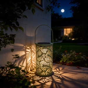 Lámpara <span class=keywords><strong>Solar</strong></span> de Exterior con Diseño de Hojas Huecas, Impermeable, LED Decorativa, Colgante, para Jardín, Patio, Camino - Product Image 1