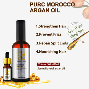 Aceite de Argán marroquí Anti Frizz Suero para el cabello <span class=keywords><strong>100mL</strong></span> Vegan Organic Herbal Tratamiento nutritivo para el cabello dañado PURC Marruecos - Product Image 3