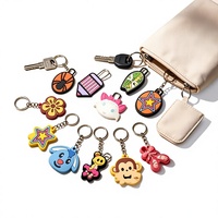 Grosir Gantungan Kunci PVC Zipper Lucu Aksesoris Tas Mewah Gantungan Kunci Custom Anime Kartun Akrilik Cincin Kunci