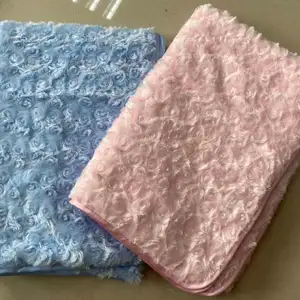 Rose Cuddle Blanket Rosebud Berpelukan Selimut Bayi Minky Dot Selimut Bulu