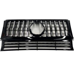 Noir brillant W463 OE mise à niveau GT Style calandre avant pour <span class=keywords><strong>Mercedes</strong></span> Benz classe G G350 G500 G550 modèles année 2005-2018 - Product Image 1