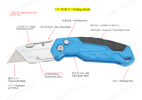 Couteau utilitaire pliant ergonomique de qualité industrielle pour usage quotidien, rétractable, en aluminium, avec lame en acier tranchante