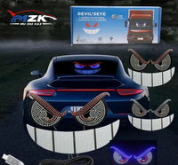 Lumière décorative pour camion, type « œil de démon », RGB dynamique, affichage LED, panneau de pixels décoratif, pare-brise, USB 5V, lampe multi-modes