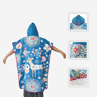 Poncho de surf à séchage rapide en microfibre avec capuche, robe de bain, serviette de plage avec capuche