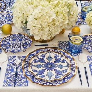 DAMAI New Design <b>Tea</b> <b>Party</b> Theme <b>Party</b> Disposable Paper Plate <b>Set</b> Hot Stamping Flower Shape Paper Plate for <b>Party</b> Supplies - Product Image 5