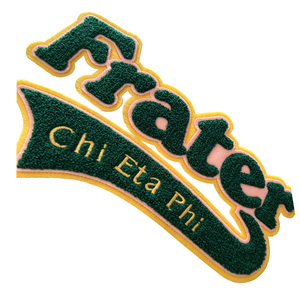 Parches Bordados Termoadhesivos de Chenilla Chi Eta Phi para Enfermeras, Sororidad XHO, Verde y Amarillo, 1932, para Camisas y Chaquetas - Product Image 4