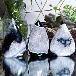 Cuarzo de Cristal Natural Curativo al por Mayor, Artesanía de Alta Calidad, Ágata Negra en Forma de Llama para Decoración - Product Image 2