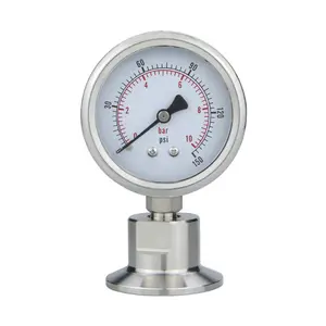 Made in china OEM 50.5mm 64mm Chuck type diaphragm pressure gauges meter for Sanitary industry