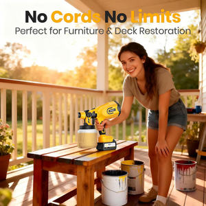 Pistolet de pulvérisation de peinture sans fil OEM 21V 650W HVLP <span class=keywords><strong>2</strong></span> batteries 1200ml Coupe 5,5 Lbs 5 buses 3 modes de pulvérisation Alimenté par batterie Pistolet portatif - Product Image 3