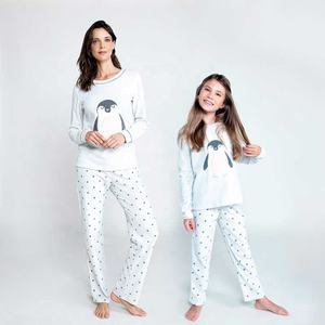 Venta al por mayor Madre e hija Sleep Set Padre-hijo Pijamas cálidos de manga larga Poliéster Polar Pijamas térmicos de invierno - Product Image 1