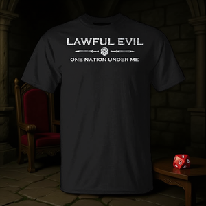 T-shirt Lawful Evil D20 Roleplaying Alignment One Nation Under Me Design - Product Image 3
